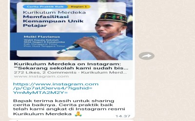 Praktik Baik IKM SMAN 6 Kota Komba  Dirilis Di Instagram Kurikulum Merdeka Kemendikbud
